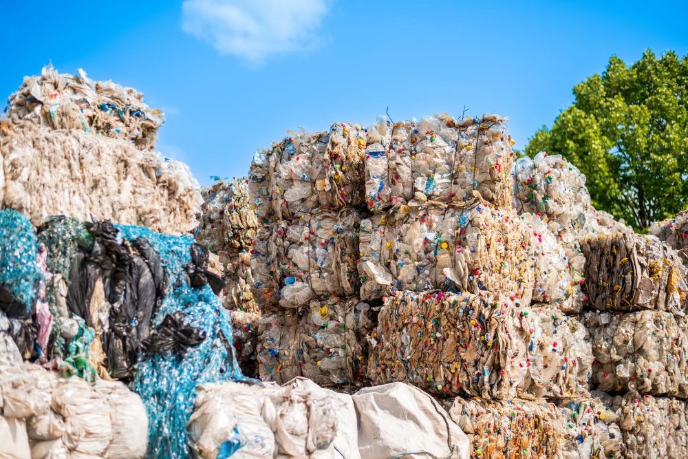 A disorganized pile of plastic bags and other debris, highlighting junk removal services in Jacksonville, FL.